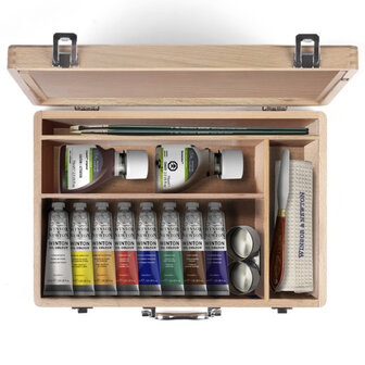 Winsor&amp;Newton Acrylic Woodbox Verfset 8x370ML - 16-Delig