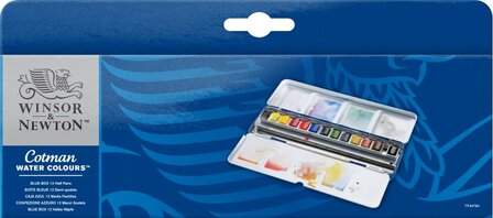 W&amp;N COTMAN WATER COLOURS BLUE BOX