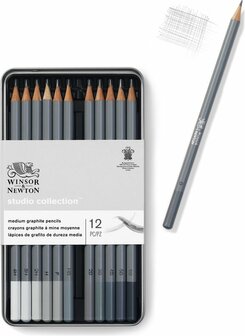 Winsor&amp;Newton Studio Collection Medium Grafiet Potloden